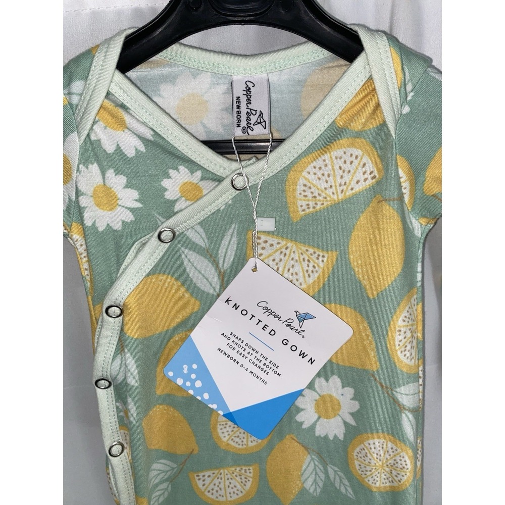NWT Copper Pearl Newborn Knotted Gown Lemon Print - Picture 2 of 4